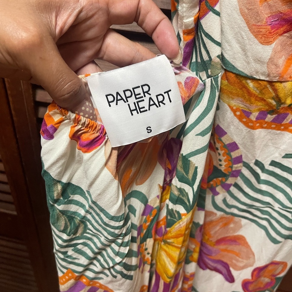 Anthropologie Paper Heart maxi sundress multicolor fruit pattern women’s‎ S - Picture 6 of 6